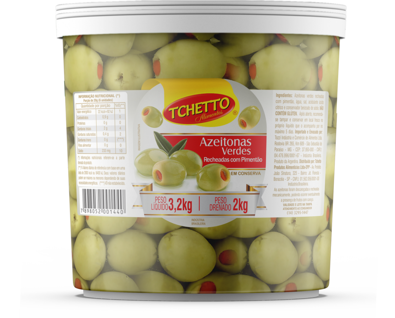Azeitona Verde Recheada 2kg