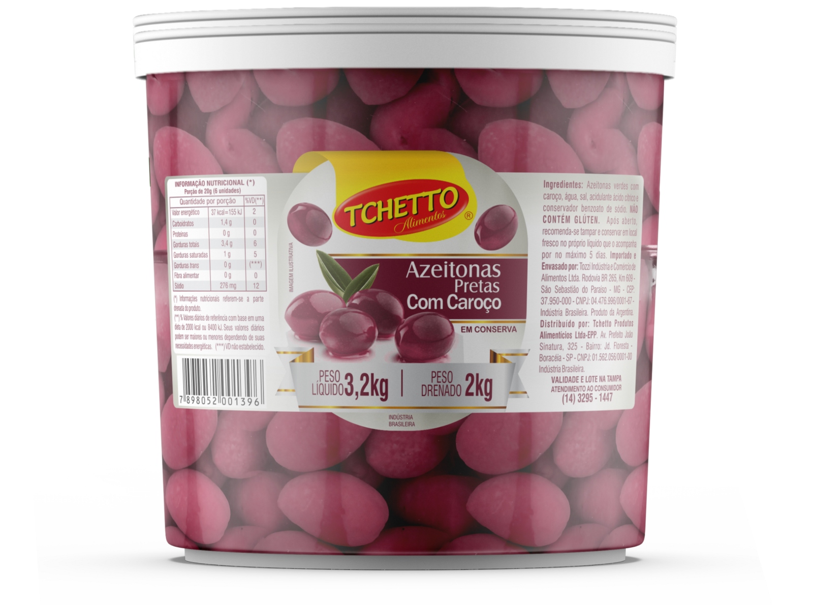 Azeitona Preta com Caroço 2kg